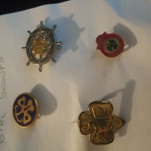 Antique Girl Scout pins set of 6